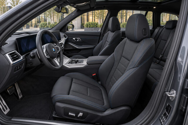 BMW 330e Touring — front seats