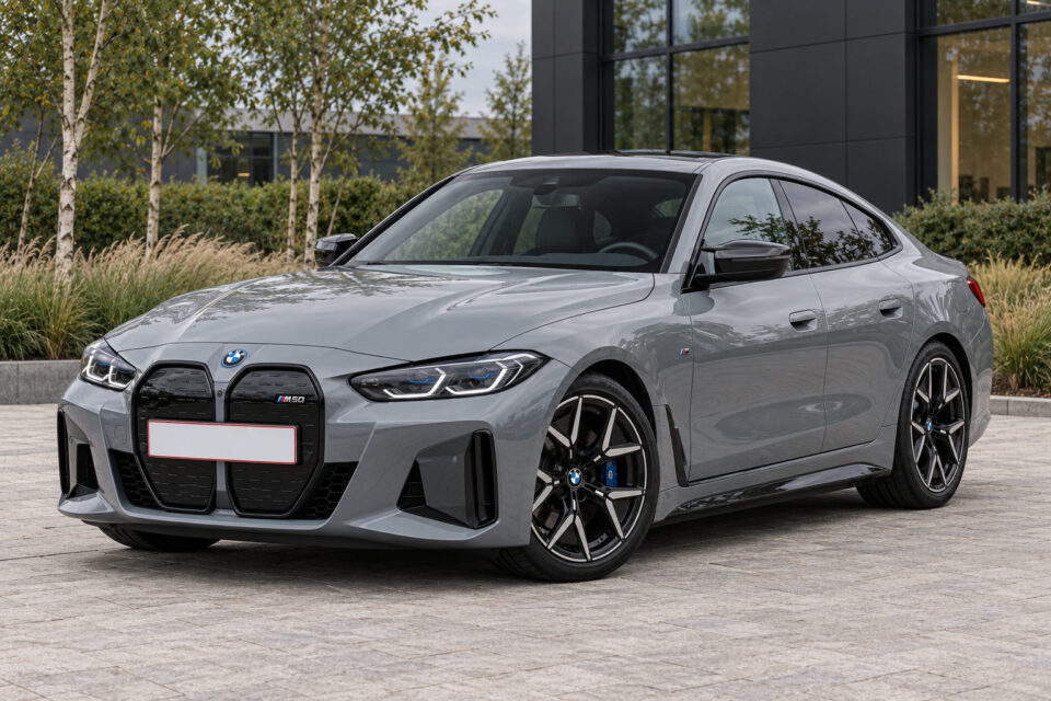 BMW i4 M50 — front three-quarter view