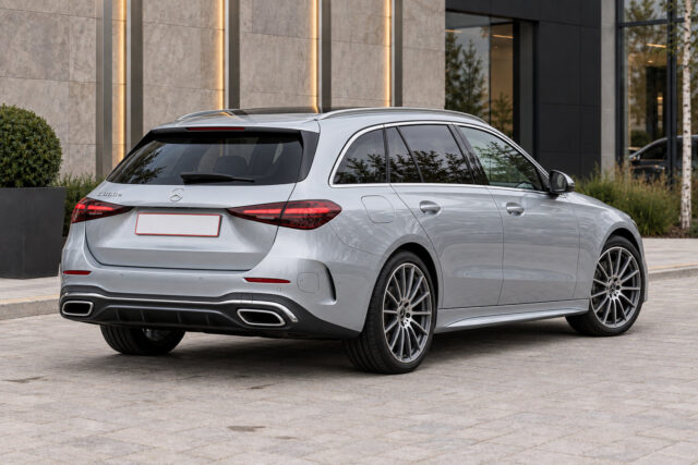 Mercedes-Benz C300e Estate — rear three-quarter view