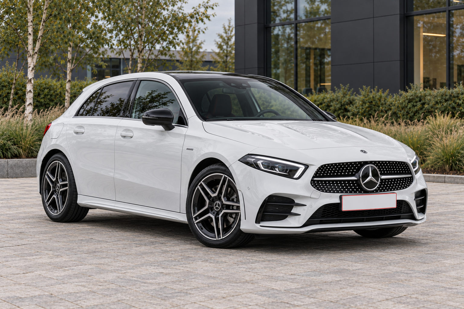 Mercedes-Benz A250e — front three-quarter view