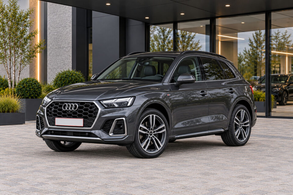Audi Q5 55 TFSI e — front three-quarter view