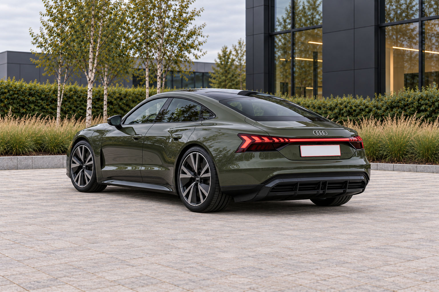 Audi e-tron GT quattro — rear three-quarter view