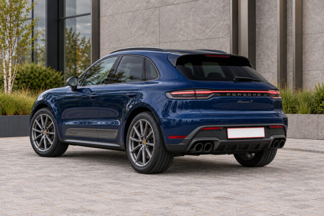 Porsche Macan T — rear three-quarter view