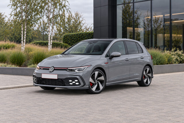 Volkswagen Golf GTI — front three-quarter view